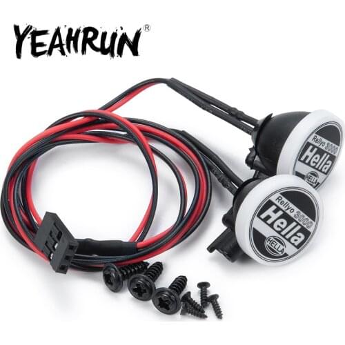YEAHRUN 2/4Pcs 1:10 RC Crawler Car Parts Round LED Light & Cover for Traxxas TRX-4 Axial SCX10 Tamiya CC01 D90 TF2 RC Car
