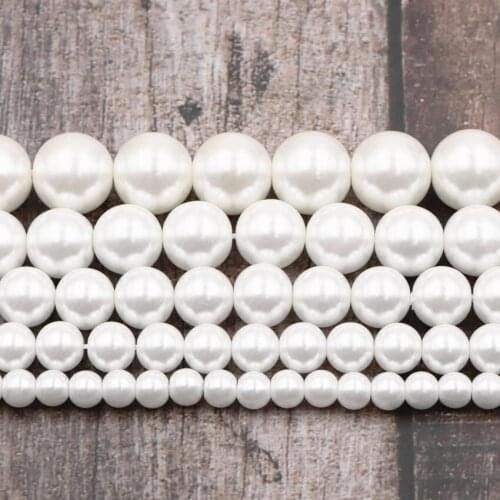 DIY Jewelry Accessories Imitation Pearl Beads Glass Shell Pearls Round Loose Spacer Beads for Jewelry Making Wholesale Craft B7