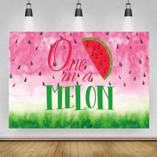 Baby One Birthday Watermelon Photography Backgrounds Kids Family Fruits Party Table Decor Backdrops Wall Poster