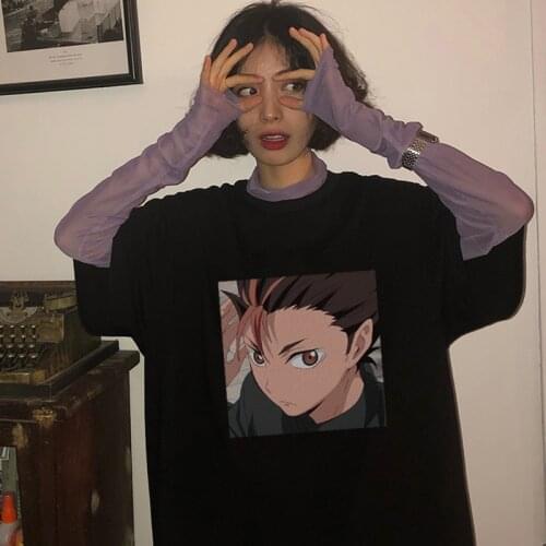 Japanese anime volleyball teenager streetwear punk Harajuku womens T-shirt hip-hop tops summer 2020 fashion aesthetic clothes