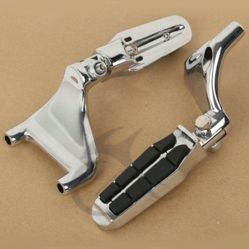 Chrome Rear FootPegs Footrest For Harley Davidson Custom XL1200C 2004-2013 TCMT