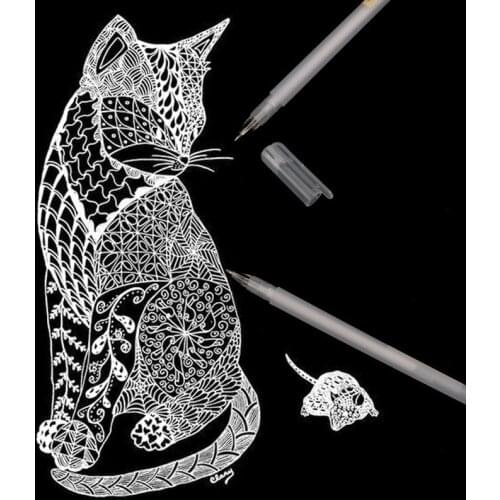 Artist pen ,hand paint artist gel ink pen ,fine tip DIY paint pen ,colorful for black paper