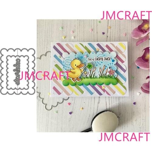 JMCRAFT 2021 New Two Wavy Border Backgrounds #9 Metal Cutting Dies DIY Scrapbook Handmade Paper Craft Metal Steel Template Dies