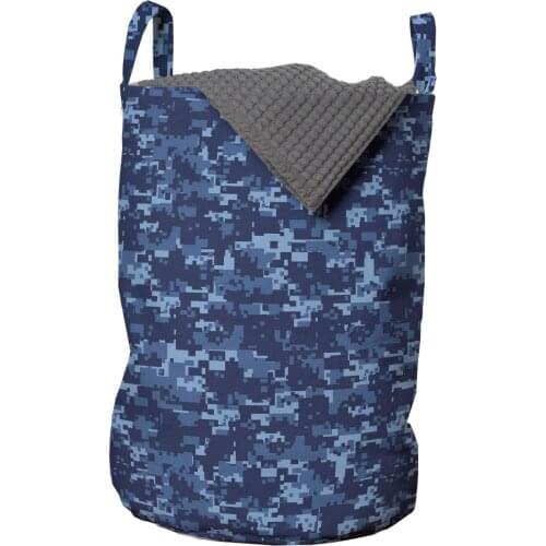 Camo Laundry Basket Retro Composition of Grunge Camouflage Organizer for Clothes Underwear Socks Toys Wash Bag & Home Storage