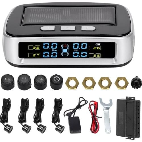 KKMOON Solar TPMS with Rear Car Reverse Backup Radar System,2 in 1 Parking Sensors and Tire Pressure Monitoring System