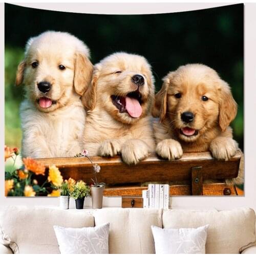 Sweater Dogs Tapestry Hippie Pugs Wall Tapestry Animal Tapestry Wall Hanging For Bedroom Livingroom 90x59 Inch Childrens Gifts