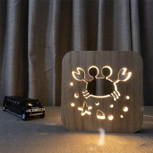 Firya Creative Animal Cat 3D Wooden LED Night Light Dog Paw Cat Pet Shaped USB Warm White Desk Lamp For Baby Christmas Gift