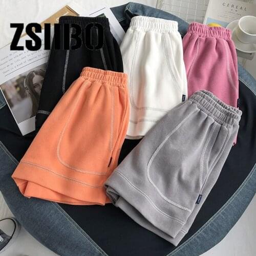 Summer 2021 new high-waist shorts womens wide-leg pants are thin and loose sports casual pants hot pants trend shorts female