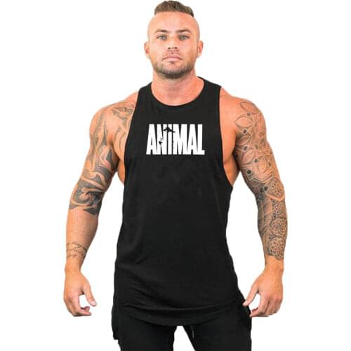 Animal Brand Fitness Clothing Bodybuilding Stringer Tank Top Men Sportwear Shirt Muscle Vests Cotton Singlets Tops Running Vest