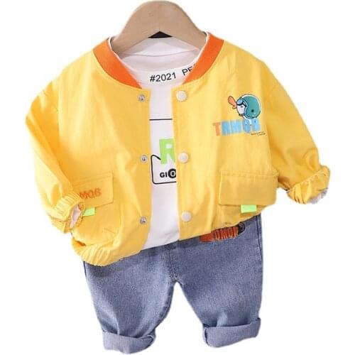 New Spring Autumn Baby Boys Girls Clothes Fashion Children Jacket T-Shirt Pants 3Pcs/Set Toddler Casual Clothing Kids Tracksuits