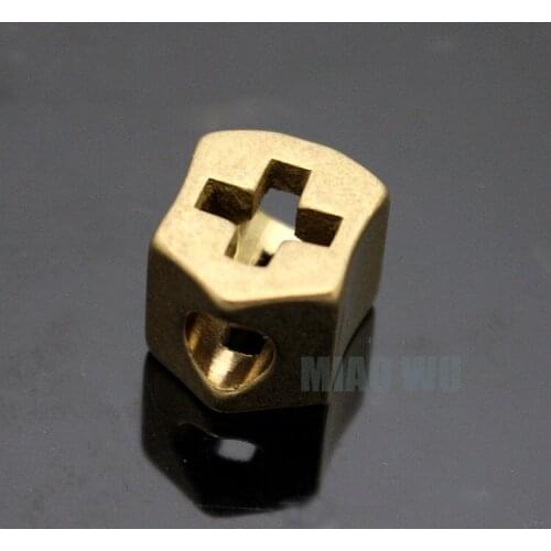 Pure Copper Cross Bead Brass Gold Metal Parachute Cord Knife Tools Lanyard Pendant Unique Bronze Keychain Charms Paracord Beads