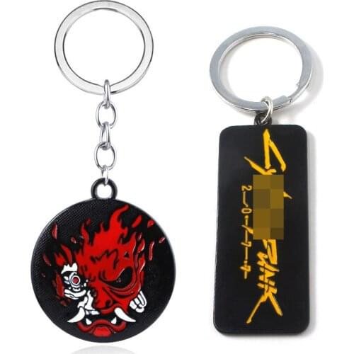 Punks 2077 Game Keychain Game Letter Slogan Grimace Accessories Jewelry Key Ring KeyChain Toys for Boys Girls Kids Birthday Gift