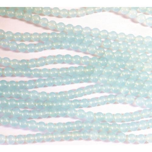 Hot sale natural stone dyed blue chalcedony jades 4mm 6mm 8mm 10mm 12mm new rounde loose beads diy jewelry making B28