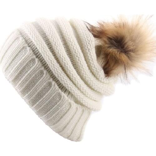 1pcs Hat Female Winter Caps Hats For Women Ladies Girls Fur Pompon Crochet Braided Knit Beanies Hat Warm Cap Hat Carhart Bonnet