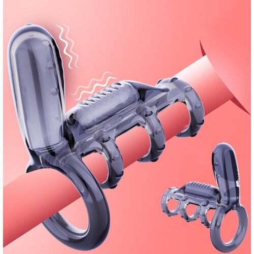 G Spot Stimulator Vibrator Male Ejaculation Delay Cock Sleeve Penis Vibrating Ring Strap Dildo Dick Enlargement Extender For Men