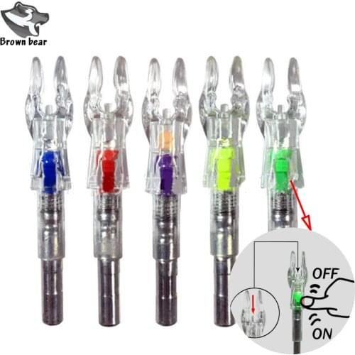 3PCS ID 5.3mm Archery Arrow Shafts Accessories Arrow Nock Tail Automatic Lighted Nocks For Recurve Compound Bow Bowstring