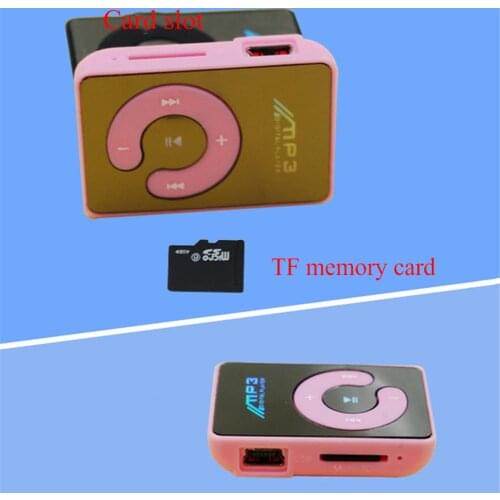 6 Colors Clamps MP3 Player Mini MP3 Player Supporting 8GB TF Card USB Flash Drive With USB Cable