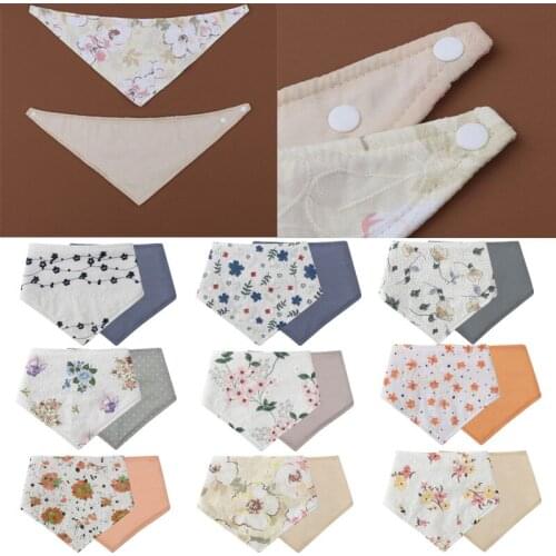 Waterproof Embroidery Floral Baby Bibs Vintage Double Side Saliva Towel Baby Boys Girls Newborns Burp Cloth Baby Shower Gifts