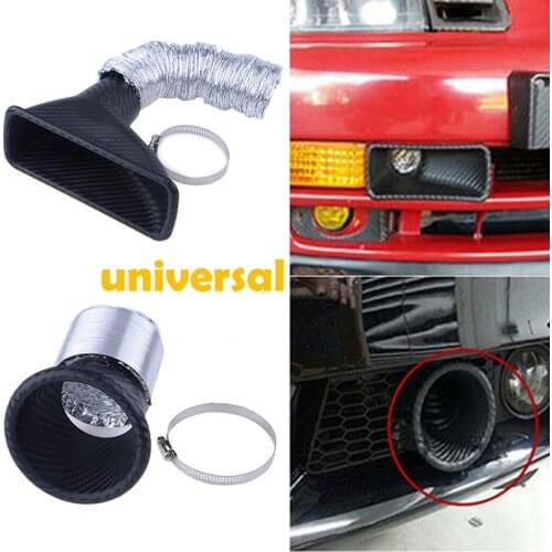 Air Intake Pipe Tube Filter Car Front Bumper Injection System Funnel Turbine Inlet Pipe Kit Universal Carbon Fiber Pattern