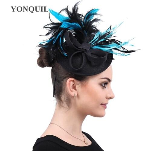 Wedding Fashion Bride Hat Elegant Fascinator Headwear Women Mariage Elegant Party Headpiece Headband Cocktail Hair Accessories