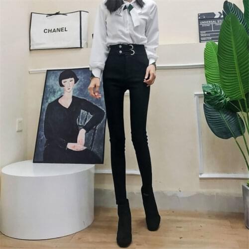Women 2021 Spring Summer Fashion High Waist Slim Leggings Female Skinny Pencil Trousers Ladies Solid Color Thin Pants T169