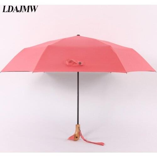 LDAJMW Wooden Handle Cartoon Duck Head Umbrella Sunny And Rainy Umbrella Manual Open Folding Sun Parasol Anti UV For Children