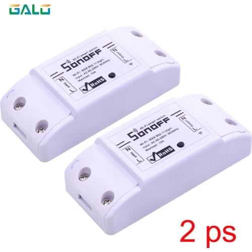 2pcs SONOFF Basic Smart Home Wifi Wireless Switch Remote Control Automation Relay Module for Apple Android Smartphones 10A 220V