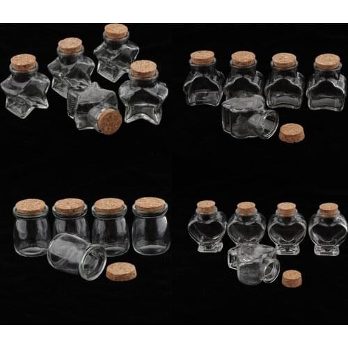 5pcs Mini Glass Bottles | Wedding Decorations | Message Bottle with Lids in Cork | bottle of Tea