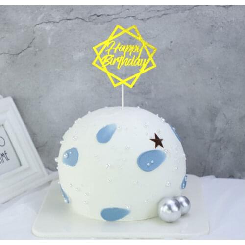 9 Style Acrylic Birthday Cake Topper Double-Sided Wedding Cake Insert Card Baking Decor Happy Birthday Cake Dessert Card Topper