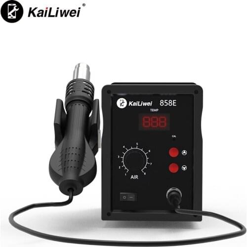 Antistatic SMD Rework Station Kailiwei 858E Portable Black Air Dismantling Hot Gun BGA Welding Tools