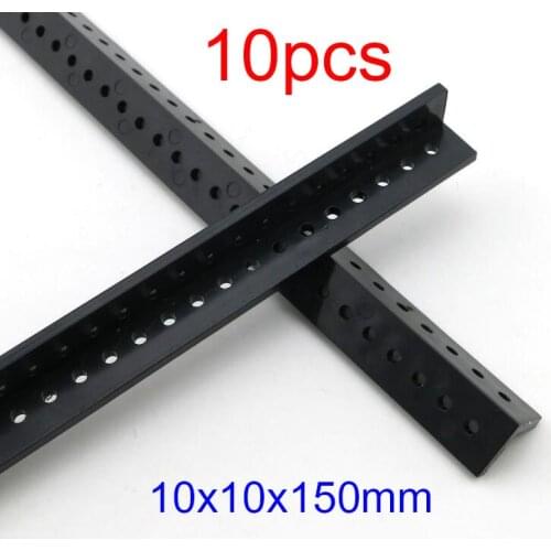 Free Shipping 10PCS 10*10*150mm L Shaped Plastic Strip With 2mm Holes Angle Plastic Rod Car Frame Spare Parts For DIY Models