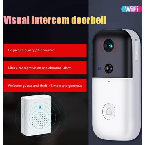 Wifi Doorbell Camera With Chime Video Doorbell Camera 1080P 2-Way Audio Infrared Night Vision PIR Doorbell Camera