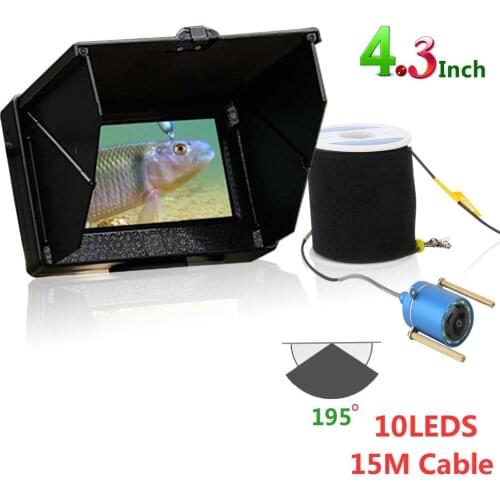 4.3 inch Monitor 1200TVL Fish Finder Underwater Fishing Camera 10PCS LED Night Vision 195 Degrees Camera For Fishing