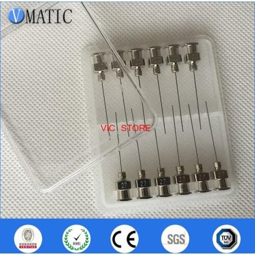 High Quality 12Pcs 1 Inch Tip Length 27G Blunt Stainless Steel Dispensing Syringe Needle Tips Glue Dispenser Needle