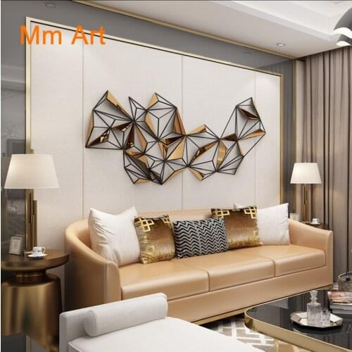 Customized Light Luxury Metal Wall Decoration Geometric Modern Living Room Decoration Sofa Background Wall Decorative Pendant