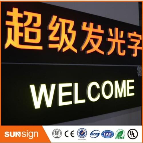 Custom illuminated sign letters for store front sign