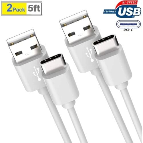USB C Type C Cable 5ft 2pack, 2 in 1 Data and Charging Cable for Mobile Phone, Laptop, Charging Station, Power Bank, Tablet, etc