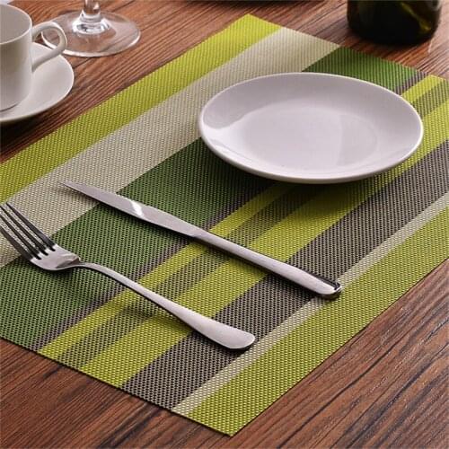 4PCS 45x30cm Placemats PVC Dining Table Mat Bowl Plate Pads Coasters Modern Non-slip Waterproof Table Cloth Dinnerware Accessory