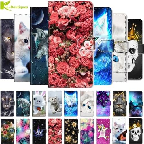 Luxury Animal painted leather Case for Samsung Galaxy A10 A105F Cover A50 A70 A40 A60 A80 A90 A605F A705F Protect Wallet Coque