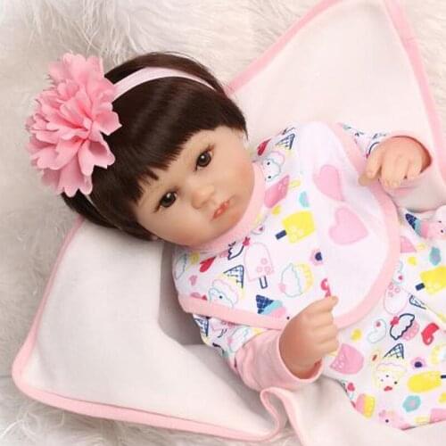 NPK DOLL Bebe reborn17inch soft silicone reborn baby doll girl newborn alive baby l.o.l dolls surprises gift