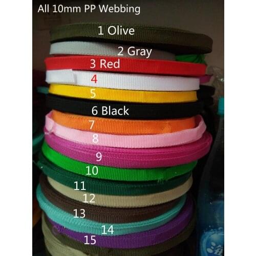 15 colors 3/8'' inch10mm Wide 50 Yards Polypropylene Black Webbing Ribbon Tape Straps For Craft Bags Handmade Sewing Accessories