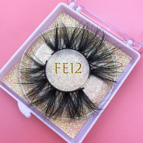 MIKIWI 25mm FE12 Natural Long soft and Thick Eyelash 3D Mink Eyelash Criss-cross False Eyelashes Cruelty Free Volume Mink Lashes