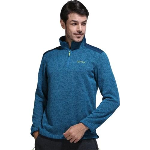 Mens Outdoor Fleece Jacket Hiking Sports Thermal Fleece Coat Spring Autumn Warm Stand Collar Pullover Knitted Sweater Tops Man