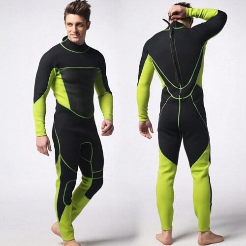 Men 3mm neoprene diving suits warm keeping patchwork Rash Guards swimwear long sleeve Spearfishing snorkeling one piece surfing