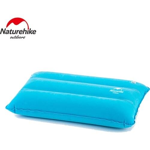 Naturehike Portable Outdoor Inflatable Pillow Sleeping Gear Inflated Compressed Folding Non-slip Suede Fabric Travel