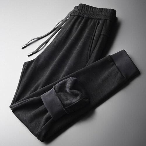 New Add Velvet Male Pants High Quality Autumn Winter Thicken Casual Mens Trousers Fashion Slim Fit Man Pants Plus Size 4XL