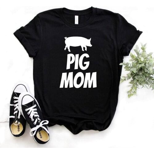 Pig Mom Print Women tshirt Cotton Casual Funny t shirt For Yong Lady Girl Top Tee 6 Colors Drop Ship NA-439