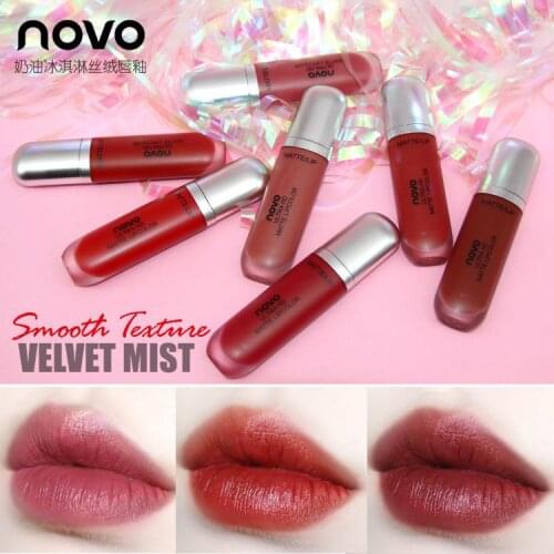NOVO Cream Velvet Lip Glaze Lipstick for Students,moisturizing and lasting color retention non-staining cup
