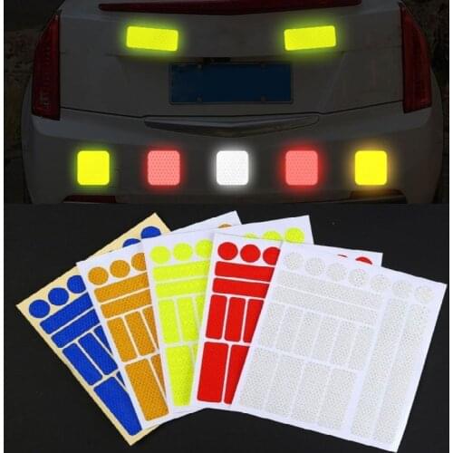 Car Reflective Stickers Anti-collision Warning Signs Stickers Vehicle Luminous Night Reflections Strips Exterior Accessories