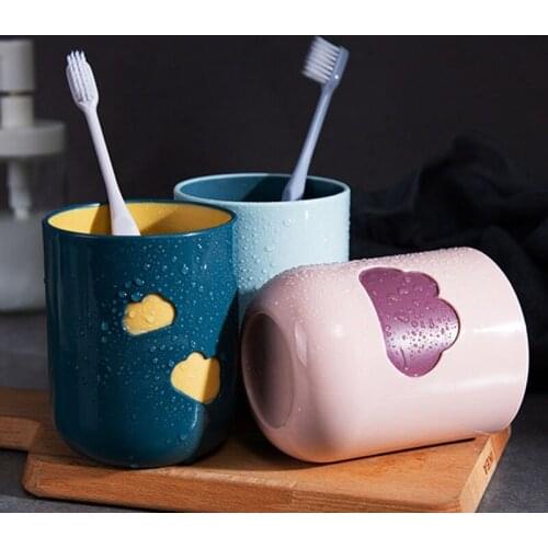 4 Colors Simple Cloud Wash Household Tooth Brushing Cup Creative Cute Tooth Cylinder Couple Convenient Student Mouthwash Cup